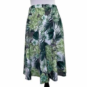 FOREVER 21 Green Tropical Hawaiian Floral Skirt M